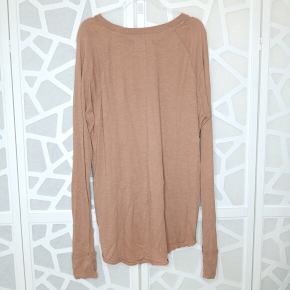 We The Free Brown Long Sleeve Oversize Top Womens MD Lagenlook Boho Minimalist - Picture 8 of 12